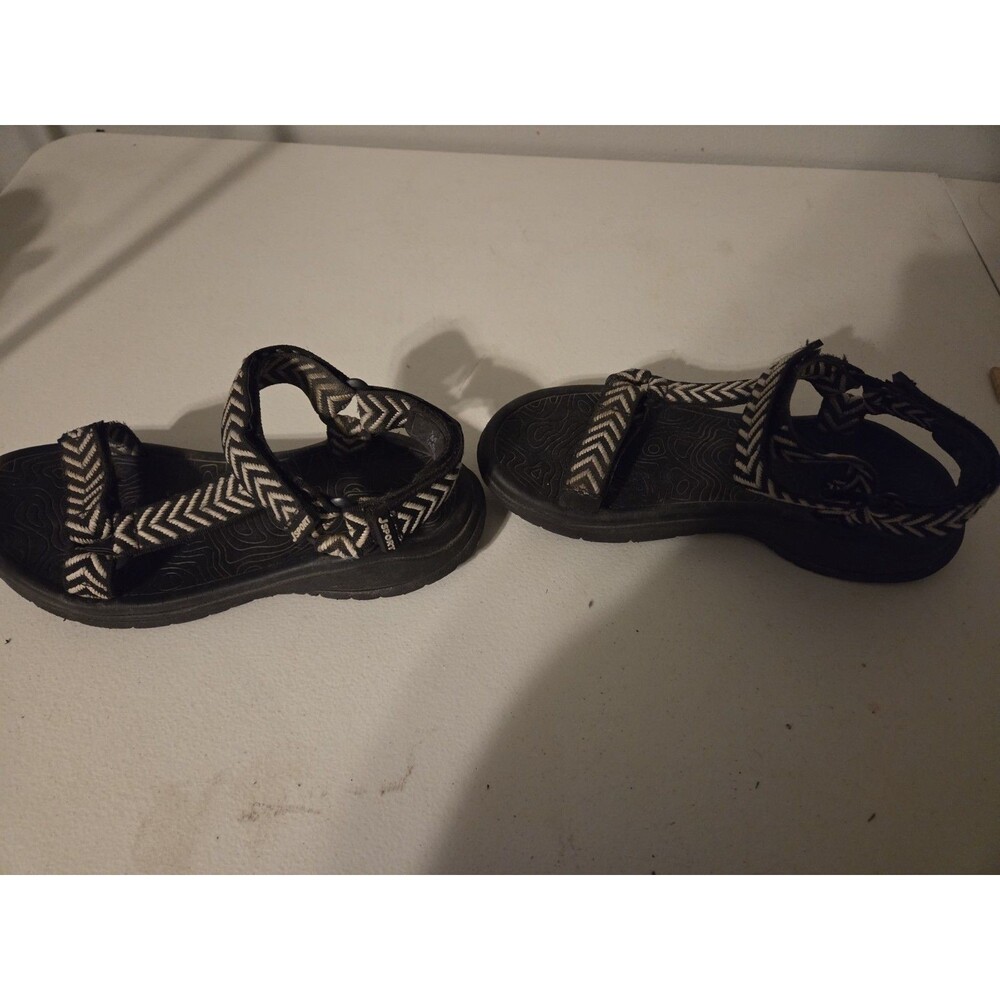 JSport by Jambu Women's Size 7M Black Chevron Strappy Sport Sandals Hiking